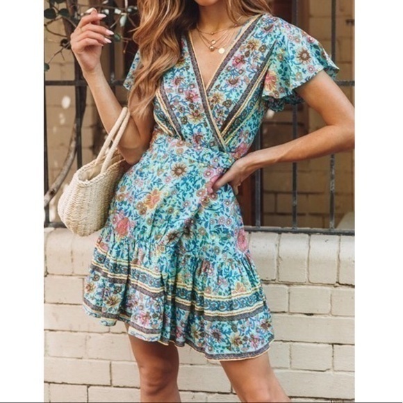 Bo ho summer wrap dress - Picture 1 of 5